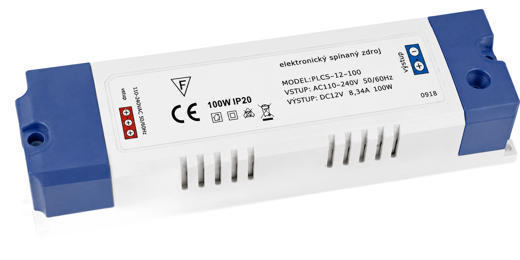Ochranné prvky LED zdroje 12V 100W proti zkratu přetížení a přehřátí s automatickou obnovou funkce